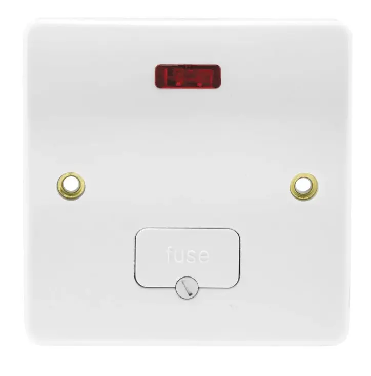 MK Logic Plus K377WHI 13A Fuse Spur with Flex Outlet and Neon Indicator white.