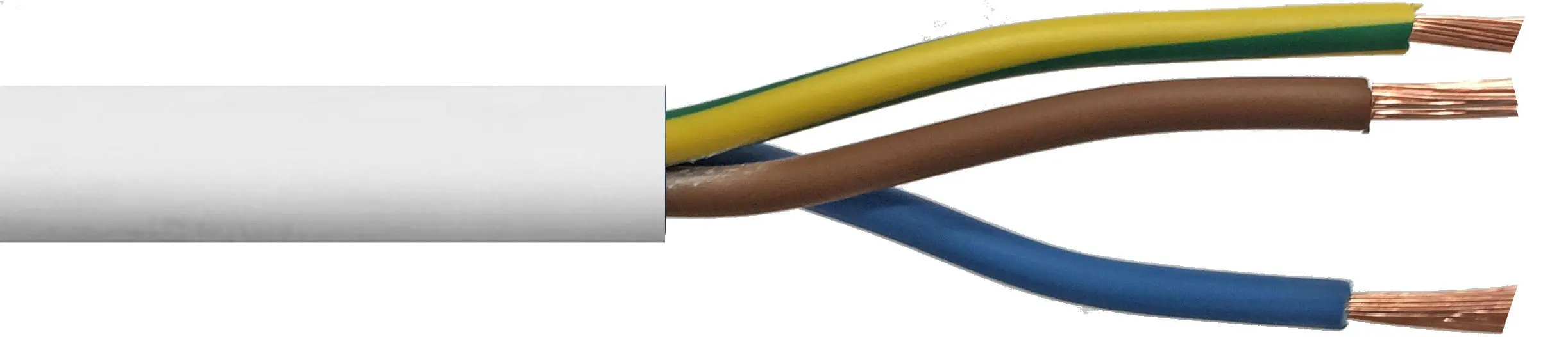 3093Y 1.0mm Flexible Power White HR-PVC (H05V2V2-F 3X1.0) (Cut Length Sold By The Metre) 