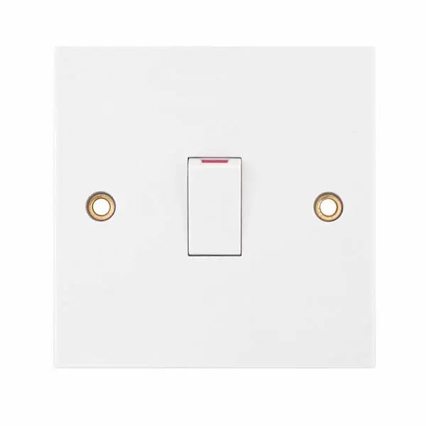 Selectric Square Edged White 20 Amp DP Switch