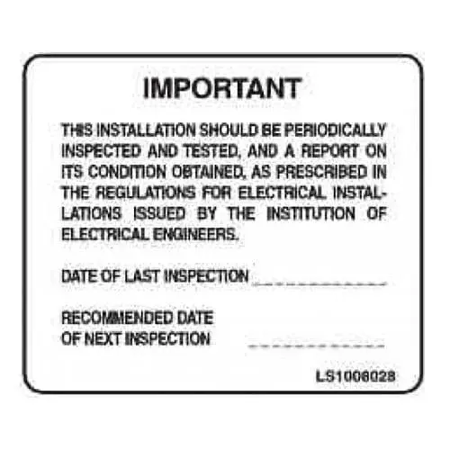 Periodic Inspection Label