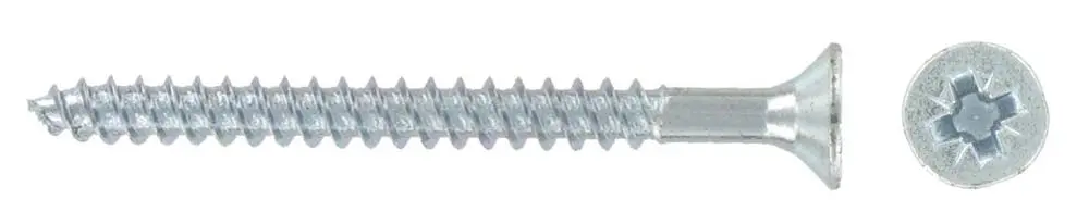 Twin Thread Countersunk Pozi BZP 12 x 2 ½"
