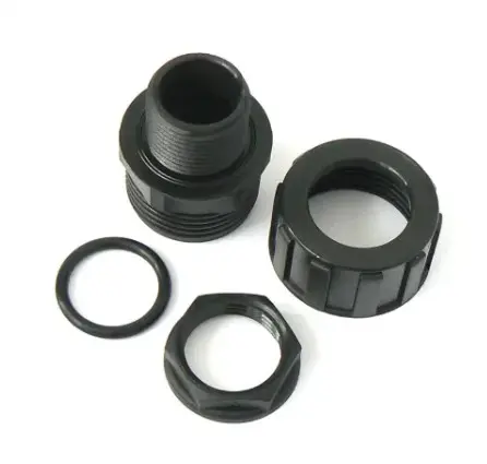 PVC Conduit Gland Two Part IP68 with Locknut M20 Black