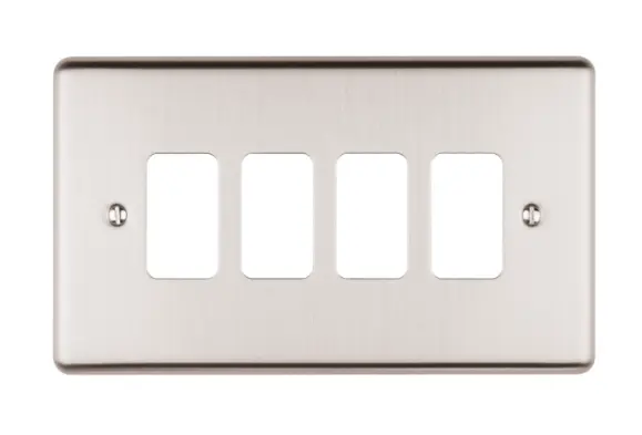 Eurolite - Enhance Decorative 4 Gang Grid Plate Enhance Satin