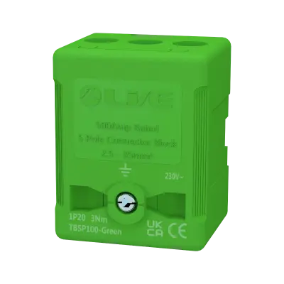 Green Terminal Blocks 5P 100A, Terminal Capacity up to 35mm2