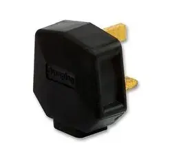 Duraplug Rubber UK Mains Plug with 13A Fuse - Black