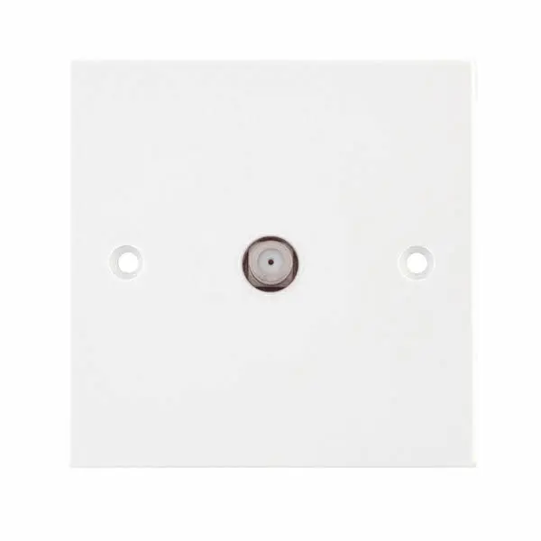Selectric Square Edged White 1 Gang F-Type Satellite Socket